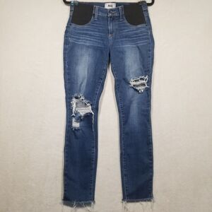 Paige Womens 26 Blue Jeans Skinny Verdugo Ankle Distressed Raw Hem Moto Detail